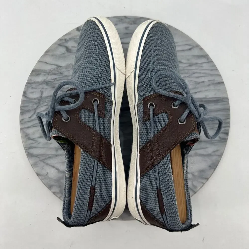 Tommy Bahama Mens 9.5 Boat Shoes Blue‎ Brown Sandrino Sneakers Lace Up TB7F10147